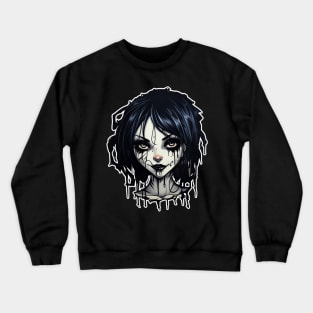 Scary Jester Goth Girl Crewneck Sweatshirt